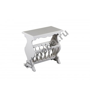 HK-834. Газетница (массив красного дерева) WHITE GLAZE (белый глянцевый)